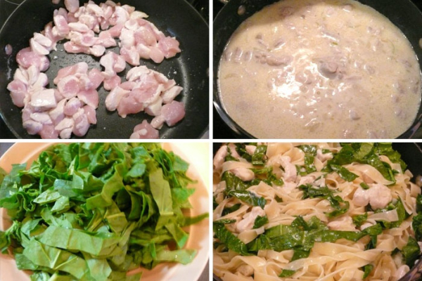 Паста с курицей и грибами в сливочном соусе Паста с курицей и грибами в сливочном соусе