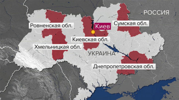 На&nbsp;Украине взрывы звучали сразу в&nbsp;нескольких областях