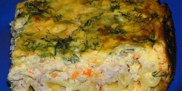 Запеканка с макаронами и фаршем в духовке