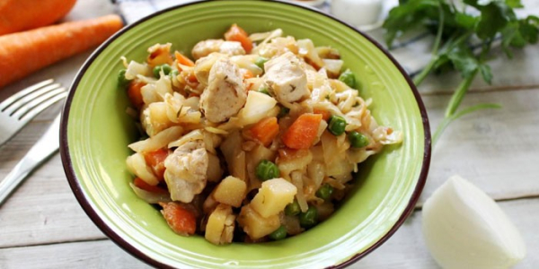 Овощное рагу с курицей