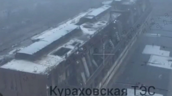 Опубликовано видео из&nbsp;Курахова в&nbsp;ДНР, где флаг России развевается над местной ТЭС