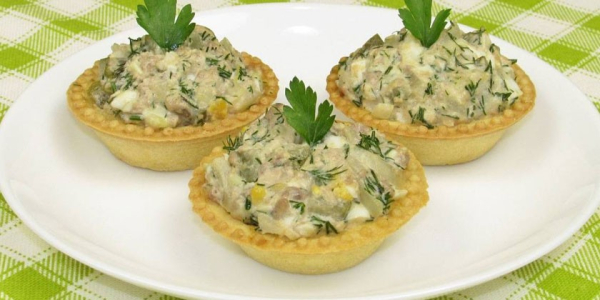 Тарталетки с грибами - пошаговые рецепты приготовления вкусной закуски в домашних условиях с фото